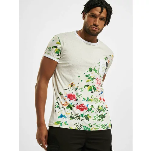 Just Rhyse Floral T-Shirt Light Grey Speckled