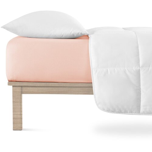 Andrea Simone Svetlo rožnata napenjalna rjuha iz jerseyja 200x200 cm Boxspring – Cene