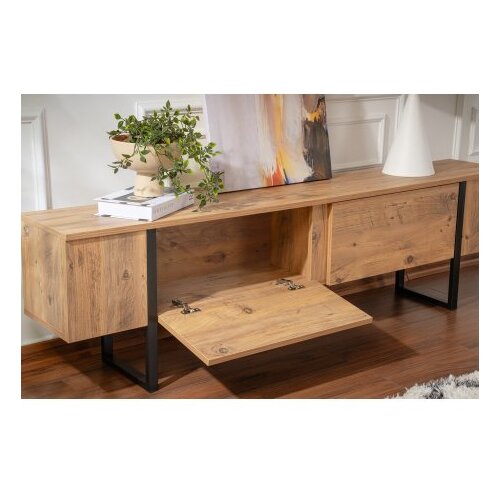 Hanah home TV Komoda Serenity, 180x50x29.5cm, Braon-Crna Slike