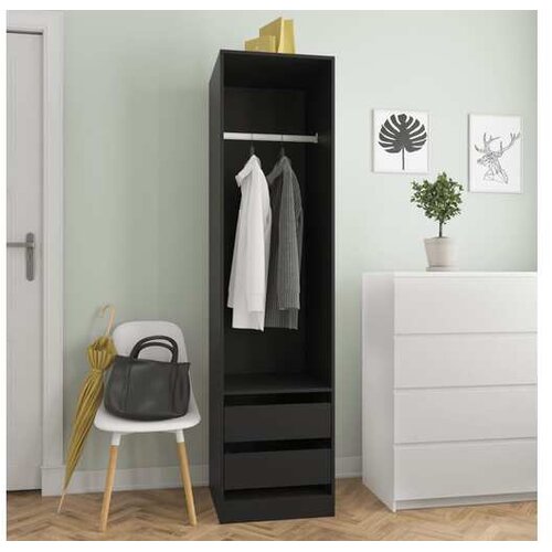  Ormar s ladicama crni 50 x 50 x 200 cm od konstruiranog drva Cijene