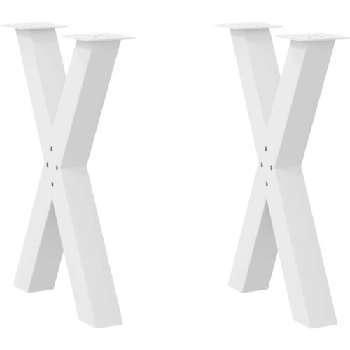 VidaXL Noge za blagovaonski stol u obliku slova X 2 kom bijele 60 x (72-73) cm čelik - Bijela 60 x (72-73) cm (80 mm) 2 1 Slike