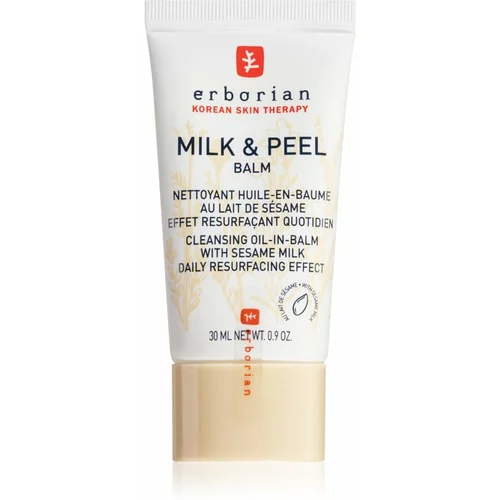 Erborian Milk & Peel balzam za skidanje šminke i čišćenje za sjaj i zaglađivanje kože lica 30 ml