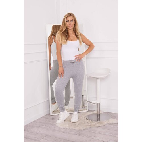 Kesi Sweatpants with waist tie gray Cene