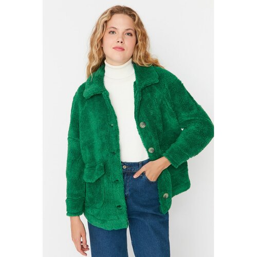 Trendyol Green Pocket Detailed Plush Coat Slike