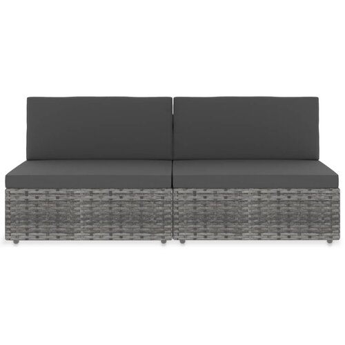 Maison Chic Sekcijski kavč - Sofa - Kanape dvosed poli ratan siv, (21726866) Cene