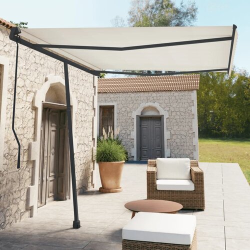 vidaXL Komplet stebričkov za tendo antraciten 300x245 cm železo Cene