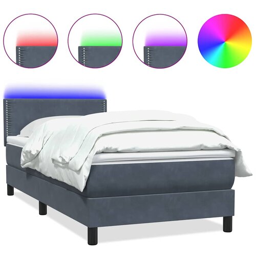 Maison Chic Box spring postelja - Vzmetna postelja z vzmetnico Temno siva 80x220 cm Velvet SL5844, (21902685) Slike
