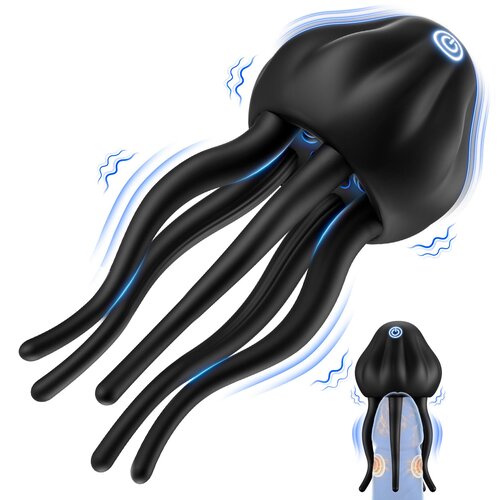 SuperLove Jellyfish Tentacle Vibrating Penis Massager Black Slike