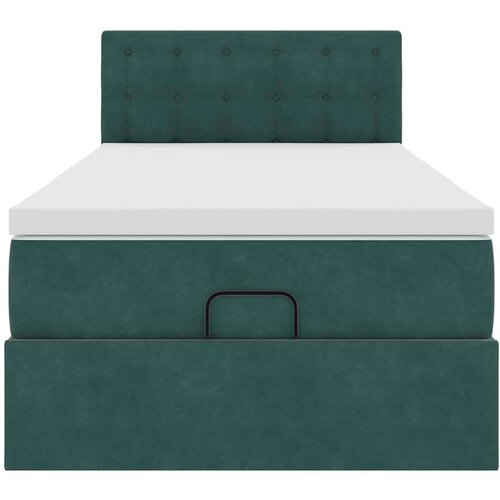 VidaXL okvir kreveta s madraca tamnozeleni 80x200cm bar&amp;scaron;unasti Slike