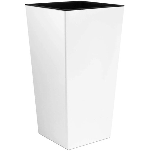 Prosperplast Urbi Square DURS200-S449 visoka tegla za cvijeće s umetkom 11,4 L, 19,5 &amp;times; 19,5 &amp;times; 37,5 cm &amp;ndash; bijela Slike