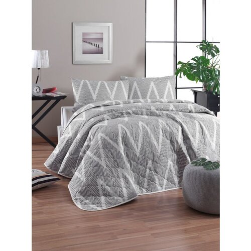 Olivia Grey GreyWhite King Quilted Bedspread Set (FR) Cene