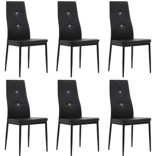  Blagovaonske stolice od umjetne kože 6 kom crne