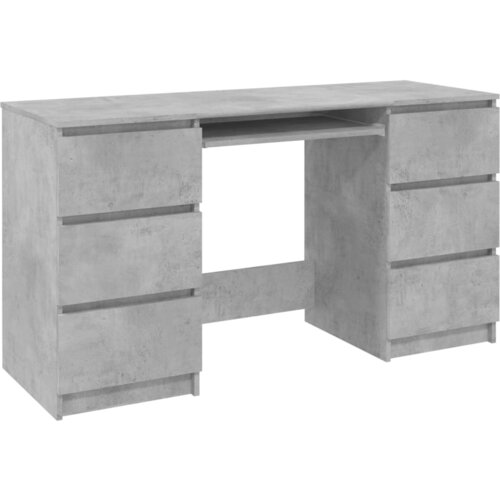 Maison Chic Pisalna miza - pisarni&amp;scaron;ka miza - Računalni&amp;scaron;ka miza betonsko siva 140x50x77 cm iverna plo&amp;scaron;ča, (21785537) Slike