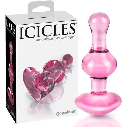 Icicles br. 75 - slatki, stakleni analni dildo (roza) Cijene
