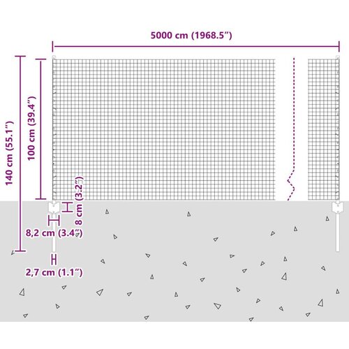 VidaXL zavarena žičana ograda s 22 U stupićima zelena 1x50 m čelik Slike