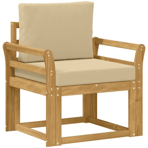  2 Komad Set vanjskih sofa Poliester Bijela i Bež Slike