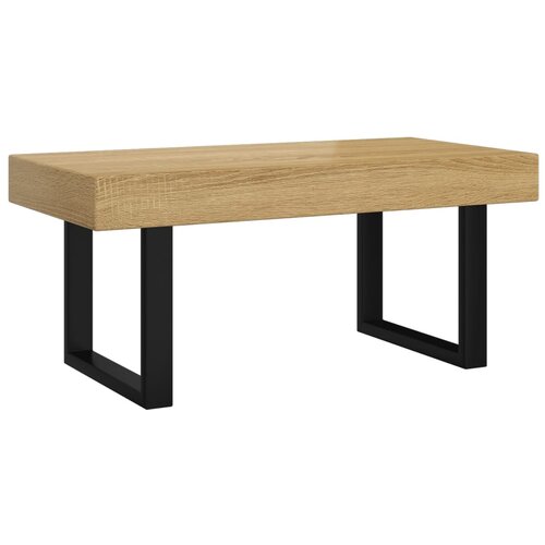 Maison Chic Klubska mizica - kavna mizica - Nizka mizica svetlo rjava in črna 90x45x40 cm MDF in železo, (21752475) Cene