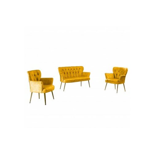 Atelier Del Sofa sofa i dve fotelje paris gold metal mustard Cene