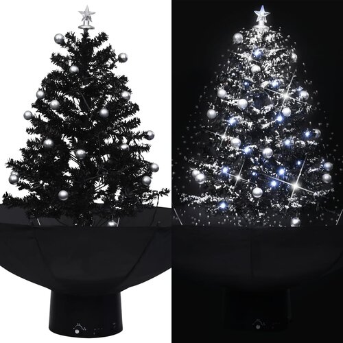 vidaXL Božićno drvce koje sniježi sa stalkom crno 75 cm PVC Cene