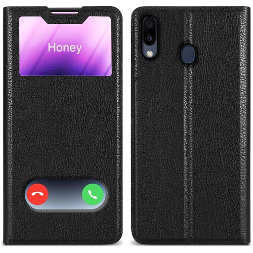 Cadorabo Ohi&scaron;je, združljiv s Samsungom v kometu Black - Za&scaron;čitni pokrov z magnetnim zapiranjem, stoječo funkcijo in dvema gledanjem oken, (20694313) Cene