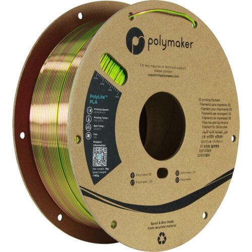 Polymaker polylite dual silk pla eggplant lime magenta, 1.75 mm / 1000 g Cene