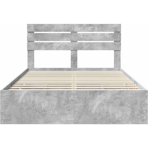  Krevetna konstrukcija s ladicama Betonski sivi 150 x 200 cm Siva 206 x 153 x 100 cm Slike