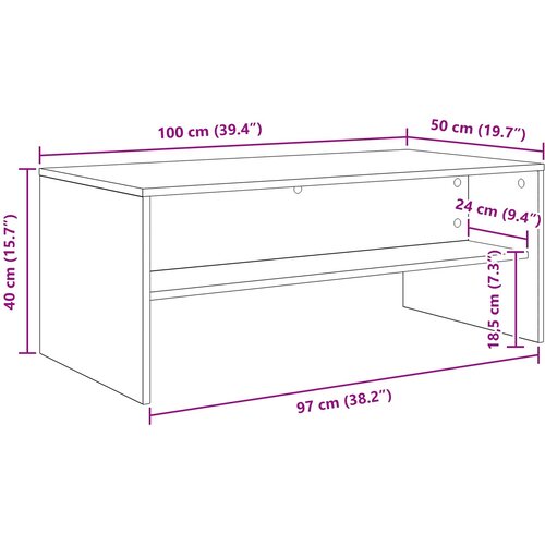  Kava Stol Umjetnički hrast 100 x 50 x 40 cm Konstruirano drvo Slike