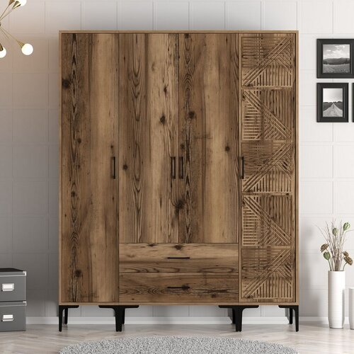 Hanah home Garderober Kumsal STP, 160x201.4x47.5 cm, Braon Cene