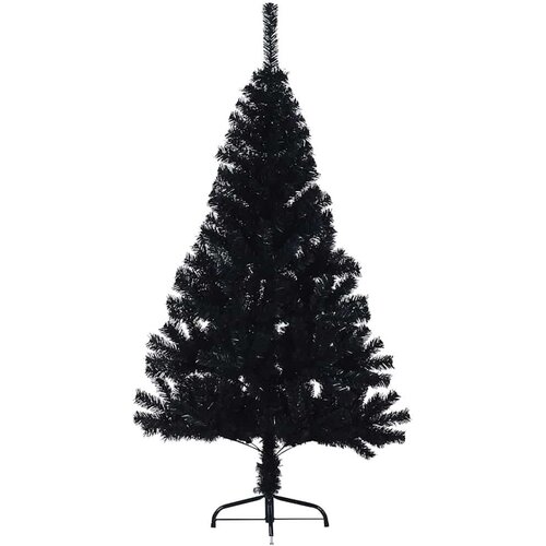 VidaXL Umjetno predsvijetljeno božićno drvce Crna 150 cm PVC Slike