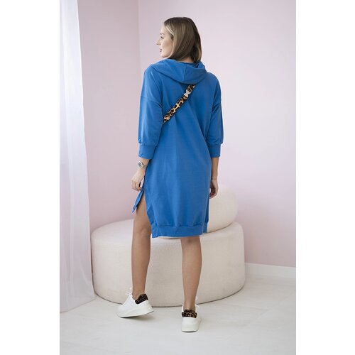 Kesi Hooded dress with a longer back marine Cene