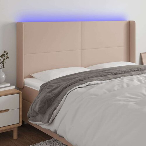 Uzglavlje boja cappuccina 203x16x118/128cm umjetna koža Slike