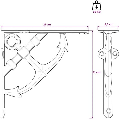  Nosači za zidne police 12 kom. Antički bijela 21 x 21 x 3.5 cm - antički bijela 21 x 21 cm 12 Slike