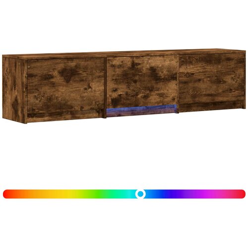 vidaXL TV omarica z LED osvetlitvijo Dimljeni Hrast 165 x 34 x 40 cm, (5000210218) Cene