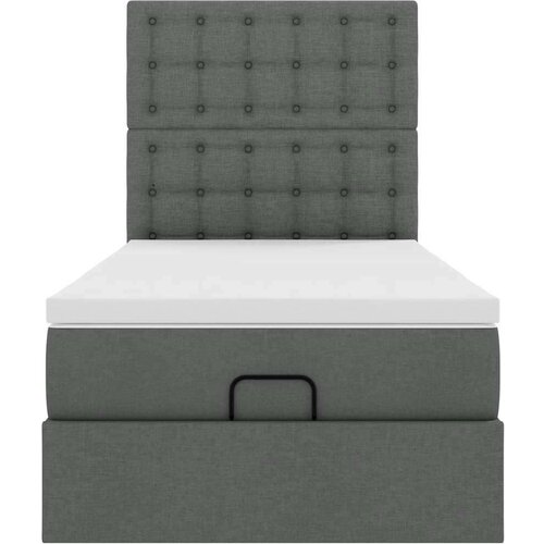 VidaXL otomanski okvir kreveta s madraca tamnosivi 80x200cm od tkanine Slike