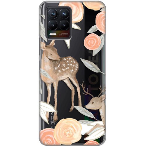 maska silikonska print skin za realme 8 4G/8 pro flower deer Slike