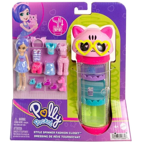 Polly Pocket Mattel - Ogrinjalna omara za modo na temo muce (HKW07), (21382055)