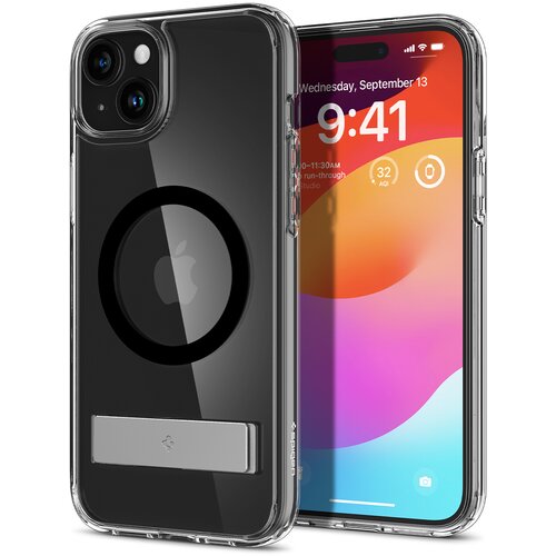 Spigen Ovitek Ultra Hybrid S MagSafe s stojalom za iPhone 15 Plus, črn, (21521757) Cene