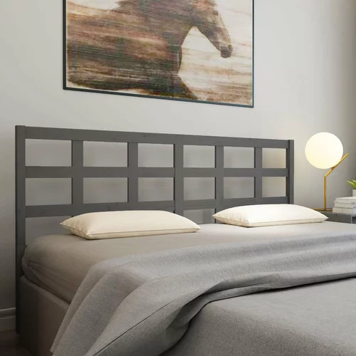  Uzglavlje za krevet sivo 205 5 x 4 x 100 cm od masivne borovine