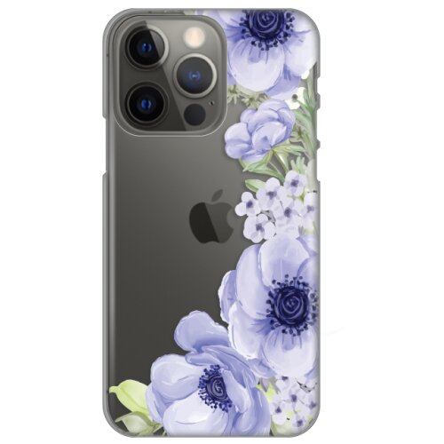 Maska silikonska print skin za iphone 13 pro blue roses 6.1 Slike