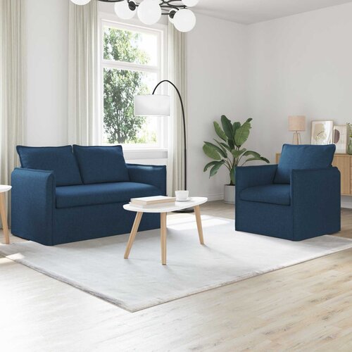  Set sofe 2 pcs Plava 136 x 82 x 85 cm Tkanina Cene