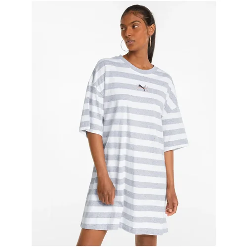 Puma Gray-white women's striped dress - Women