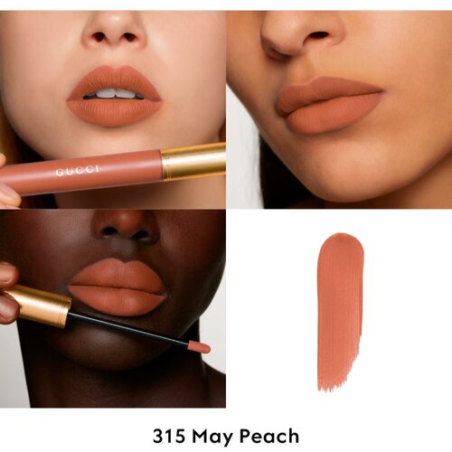 Gucci Beauty Rouge &amp;agrave; L&amp;egrave;vres Matte Lipstick mat tekući ruž za usne nijansa 315 May Peach 6.5 ml Slike
