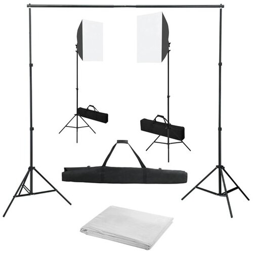  Komplet za fotografski studio s softbox svetilkami in ozadjem Cene