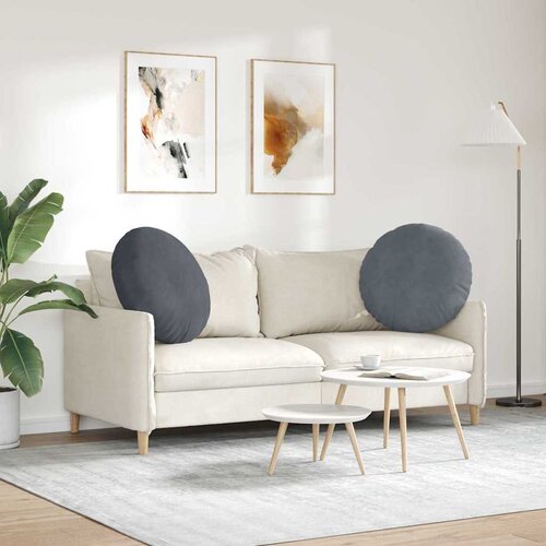  Jastučići za sjedenje 2 pcs Tamno siva &amp;Oslash;60 x 21 cm Bar&amp;scaron;un Slike