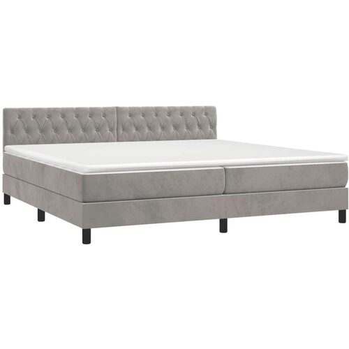  Box spring s madracem LED svjetlosivi 200x200 cm bar&amp;scaron;un Slike