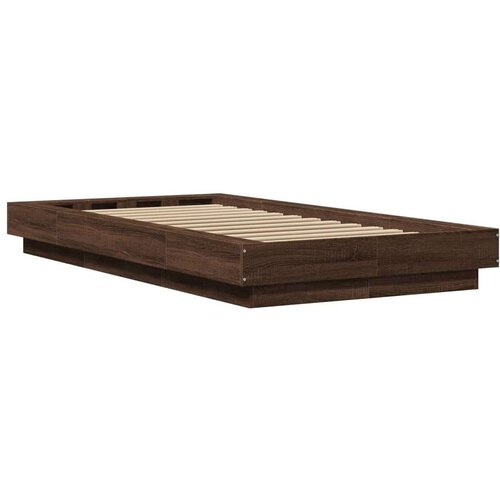 VidaXL okvir za krevet s led svjetlima boja hrasta 90 x 200 cm drveni Slike