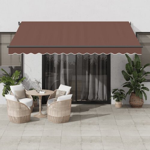 VidaXL Tenda na automatsko uvlačenje s LED smeđa 400 x 300 cm Slike