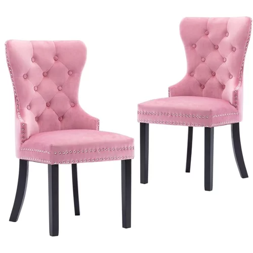  Jedilni stoli 2 kosa roza žamet
