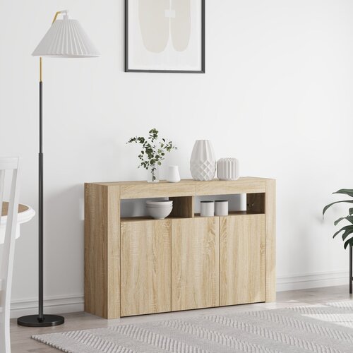 VidaXL Sideboard Sonoma hrast Inženjersko drvo 116 x 30 x 75 cm Slike