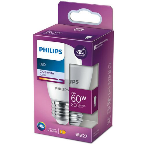 Philips sijalica ( PS781 ) LED 7W (60W) P48 E27 4000K CW FR ND 1SRT4 ( PS781 ) Slike